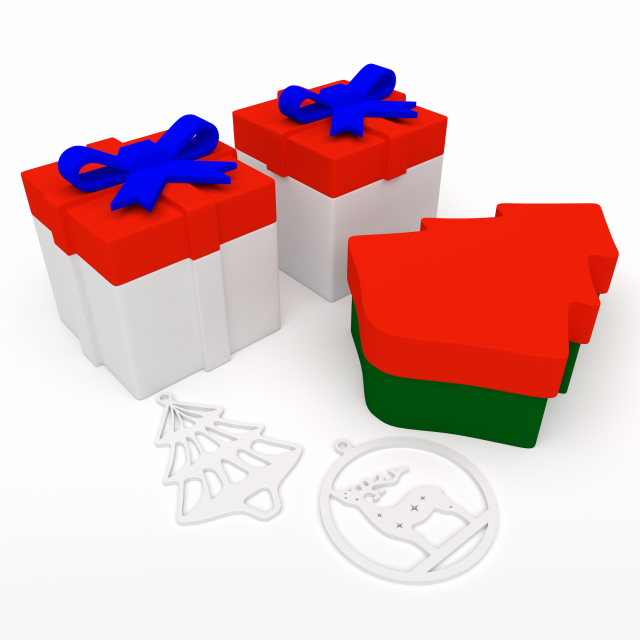 Christmas gift wrap 3D Принт Модель .c4d .max .obj .3ds .fbx .stl .blend 