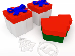 क्रिसमस उपहार लपेटो 3D प्रिंट मॉडल