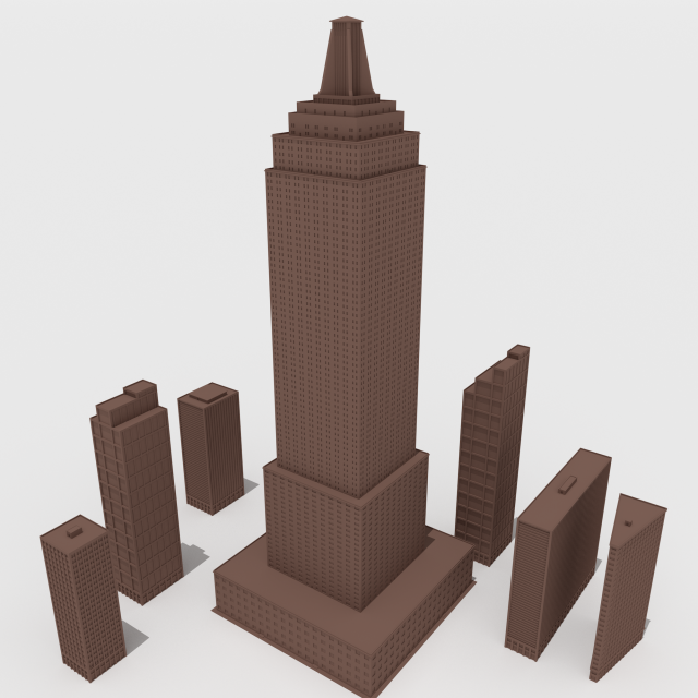 SKYSCRAPERS 3D प्रिंट मॉडल .c4d .max .obj .3ds .fbx .stl .blend 