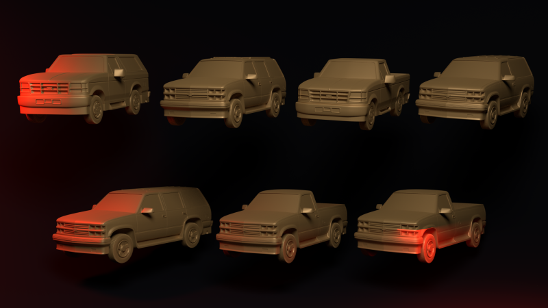 Car pack 3D-printmodel .c4d .max .obj .3ds .fbx .stl .blend 