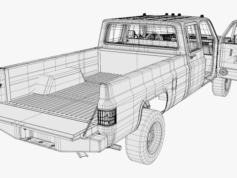 Chevrolet K30 Crew Cab 1989 3D-Modell