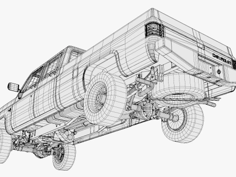 Chevrolet K30 Crew Cab 1989 3D Model