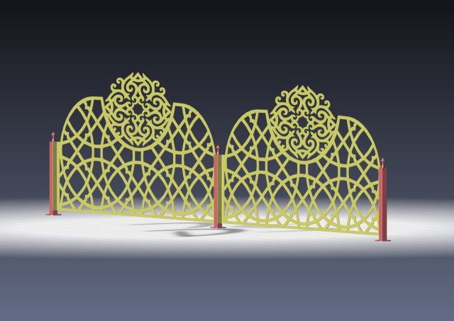 pattern fance 3D Модель .c4d .max .obj .3ds .fbx .stl .blend 
