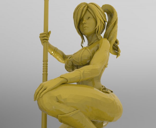 barbarian girl 3D Model .c4d .max .obj .3ds .fbx .stl .blend 