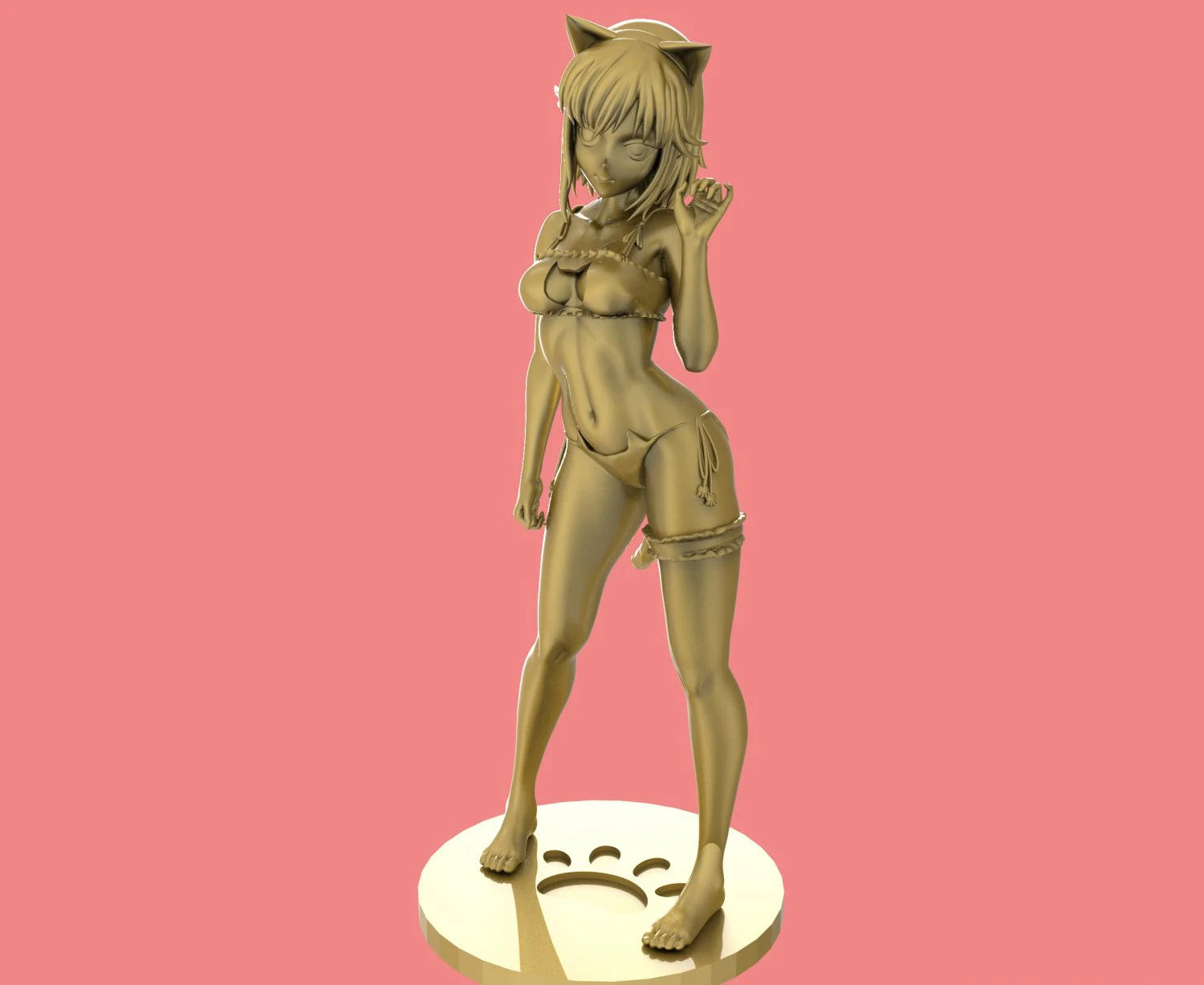 cat women 3D Model .c4d .max .obj .3ds .fbx .stl .blend 