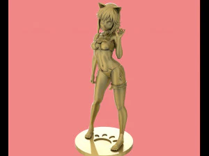 kedi kadın 3D Model