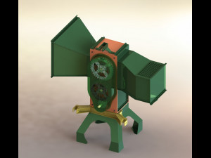 wood cutting and shredding machine 3D Model