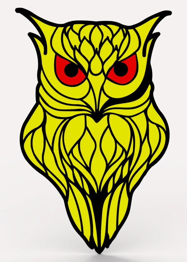 フクロウ 3Dモデル .c4d .max .obj .3ds .fbx .stl .blend