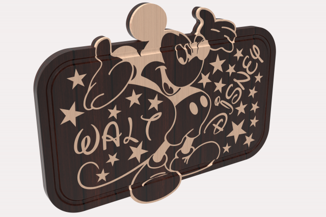 Cutting Board Walt Disney Model 3D .c4d .max .obj .3ds .fbx .stl .blend 
