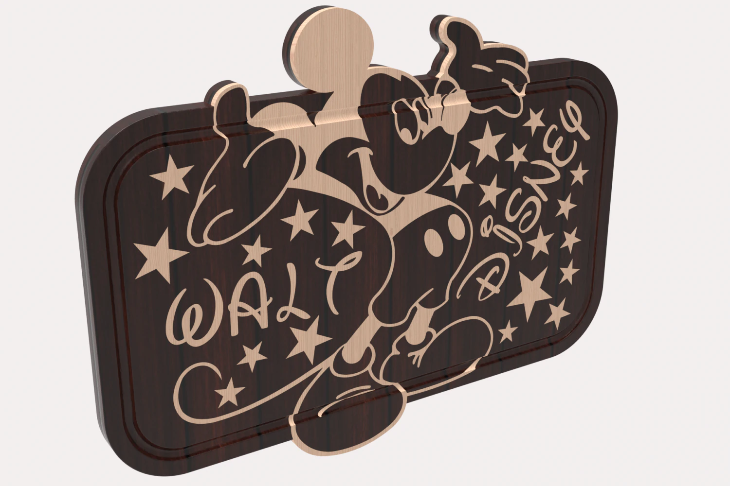 Cutting Board Walt Disney 3D Model .c4d .max .obj .3ds .fbx .stl .blend