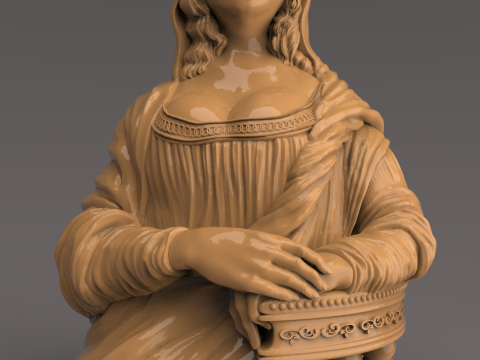 Mona Lisa Bust 3D Print STL File 3Dモデル