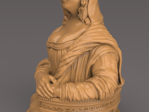Mona Lisa Bust 3D Print STL File Modelo 3D