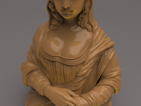 Mona Lisa Bust 3D Print STL File Modelo 3D