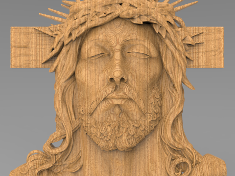 Jesus Christ Crown of Thorns on Cross 3Dモデル