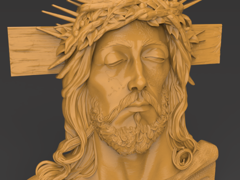 Jesus Christ Crown of Thorns on Cross 3Dモデル