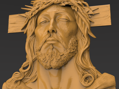 Jesus Christ Crown of Thorns on Cross 3Dモデル