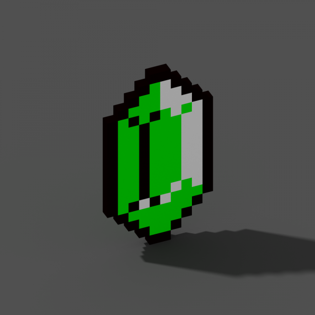 tloz rupia voxel 3D 프린트 모델 .c4d .max .obj .3ds .fbx .stl .blend 