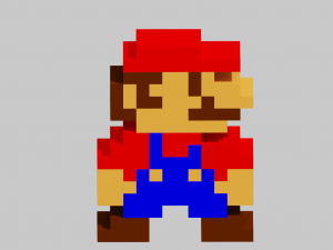 mario and goomba voxel 3D Baskı Modeli