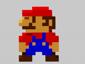 mario and goomba voxel 3D Baskı Modeli