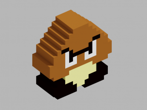 mario and goomba voxel 3D Baskı Modeli