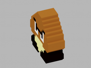 mario and goomba voxel 3D Baskı Modeli