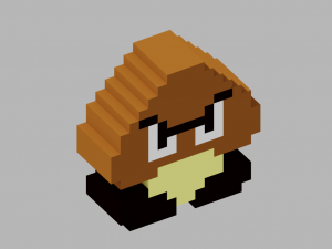 mario and goomba voxel 3D Baskı Modeli