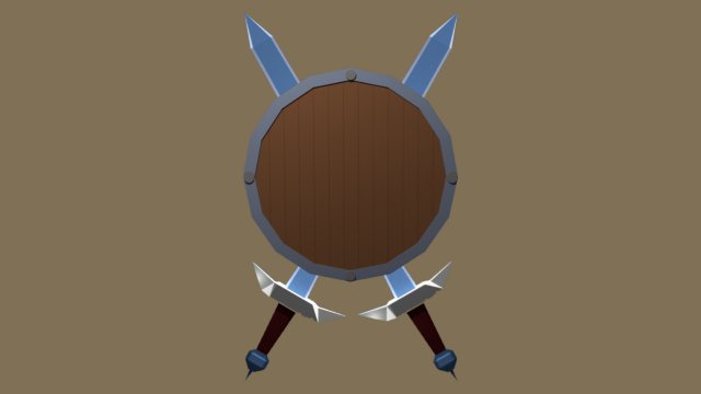 sword and shield lowpoly Modelo 3D .c4d .max .obj .3ds .fbx .stl .blend 