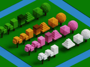 embalar árvores de voxels Modelo 3D