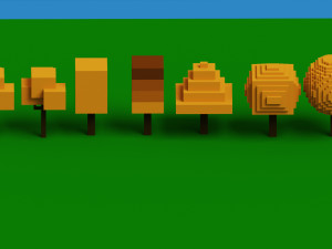pack voxels trees Model 3D