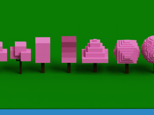 pack voxels trees Model 3D
