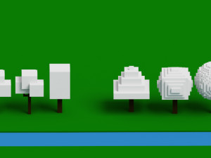 pack voxels trees Model 3D