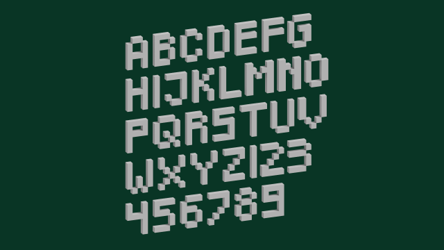 alphabet and numbers voxel 3D Model .c4d .max .obj .3ds .fbx .stl .blend 