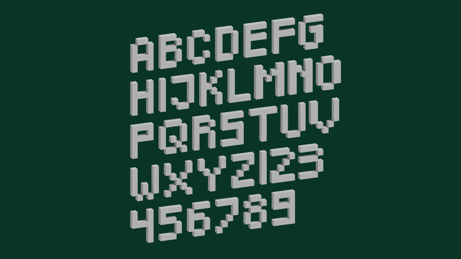 alphabet and numbers voxel 3D Model .c4d .max .obj .3ds .fbx .stl .blend