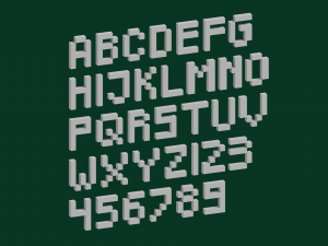 alphabet and numbers voxel Modelo 3D