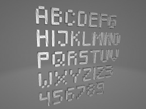 alphabet and numbers voxel 3D Model