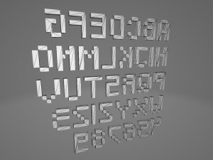 alphabet and numbers voxel 3D Model