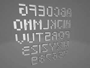 alphabet and numbers voxel 3D Model