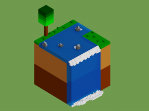 waterfall voxel Modello 3D