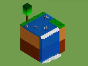 voxel cachoeira Modelo 3D