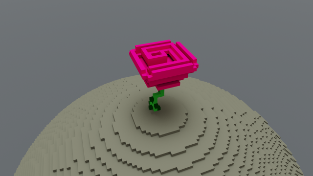 the little prince the rose voxel 3D Model .c4d .max .obj .3ds .fbx .stl .blend 