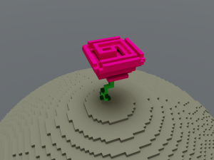 the little prince the rose voxel 3D 모델