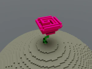 de kleine prins de rozenvoxel 3D Model