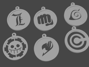 símbolo de anime de chaveiro-colar Modelo de Impressão 3D