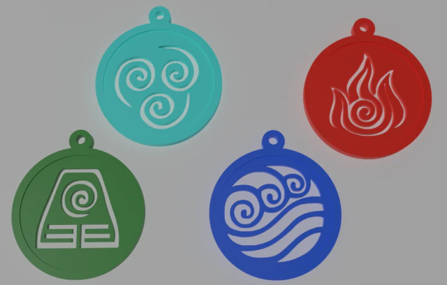 s&iacute;mbolo de avatar de chaveiro e colar Modelo de Impressão 3D .c4d .max .obj .3ds .fbx .stl .blend 