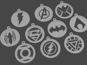 s&iacute;mbolo de super-her&oacute;i chaveiro-colar Modelo de Impressão 3D