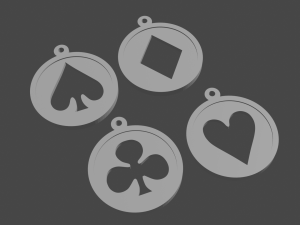 keychain-necklace various symbols 3D Print Model