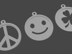 keychain-necklace various symbols 3D Print Model