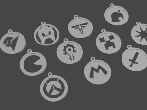 portachiavi-collana simbolo del videogioco Modello di stampa 3D