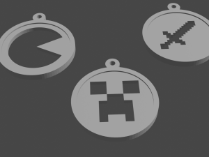 keychain-necklace videogame symbol 3D 프린트 모델