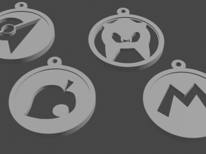 keychain-necklace videogame symbol 3D 프린트 모델